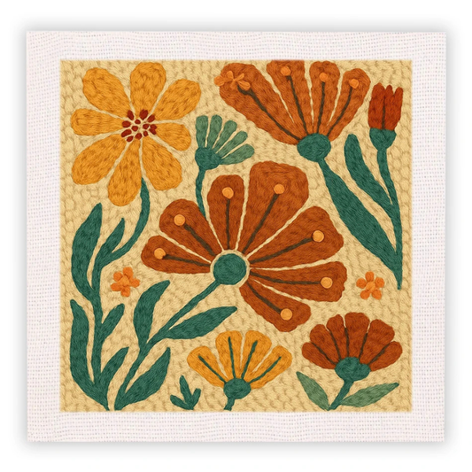 Decorative wall art with floral pattern on a beige background